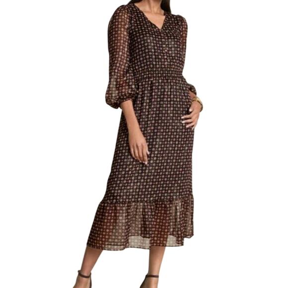NWT Talbots Dainty Medallion Fit & Flare Midi Dress - Picture 1 of 7